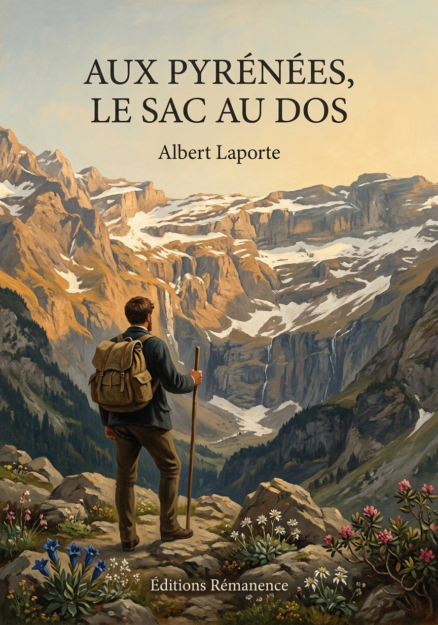 Livre Aux Pyrénées, le sac au dos par Albert Laporte - Couverture - Editions Remanence