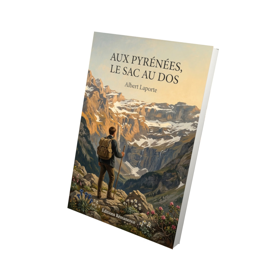 Livre Aux Pyrénées, le sac au dos par Albert Laporte - Vue 3D - Editions Remanence