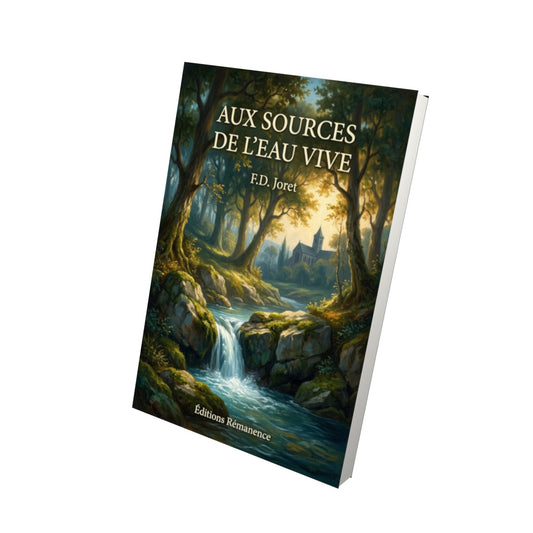 Livre Aux sources de l'eau vive - F.D. Joret - Vue 3D - Editions Remanence