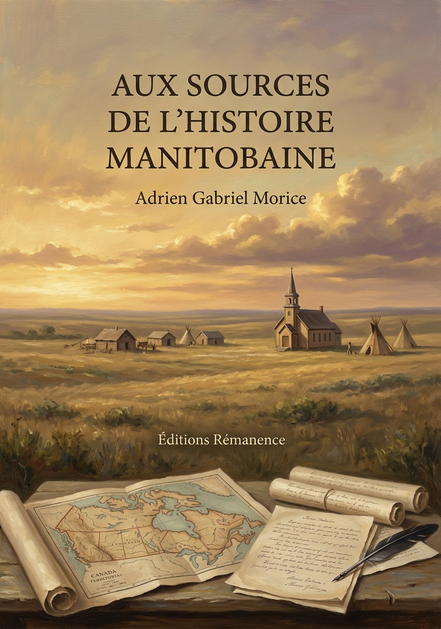Livre Aux sources de l’histoire manitobaine par Adrien Gabriel Morice - Couverture - Editions Remanence