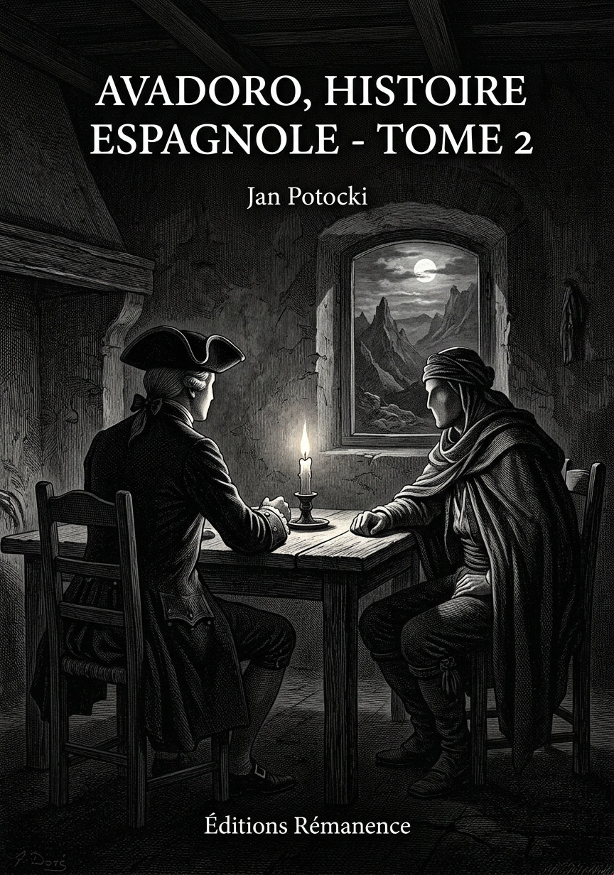 Livre Avadoro, histoire espagnole - Tome 2 par Jan Potocki - Couverture - Editions Remanence