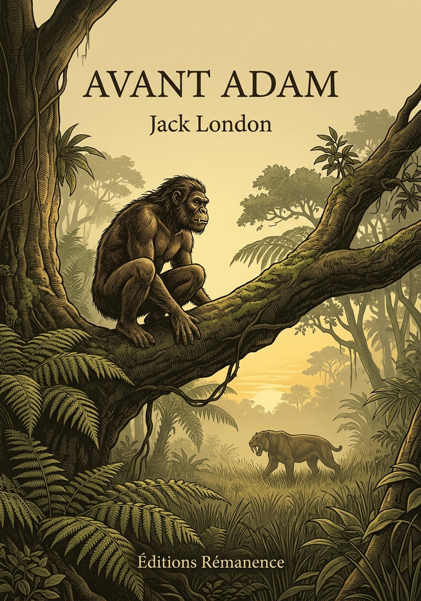 Livre Avant Adam par Jack London - Couverture - Editions Remanence