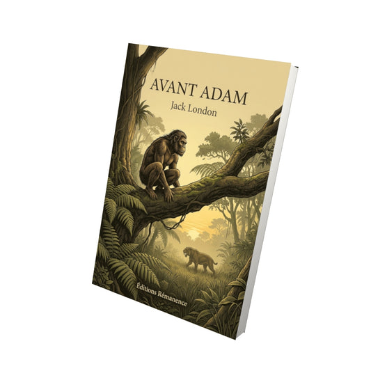 Livre Avant Adam par Jack London - Vue 3D - Editions Remanence