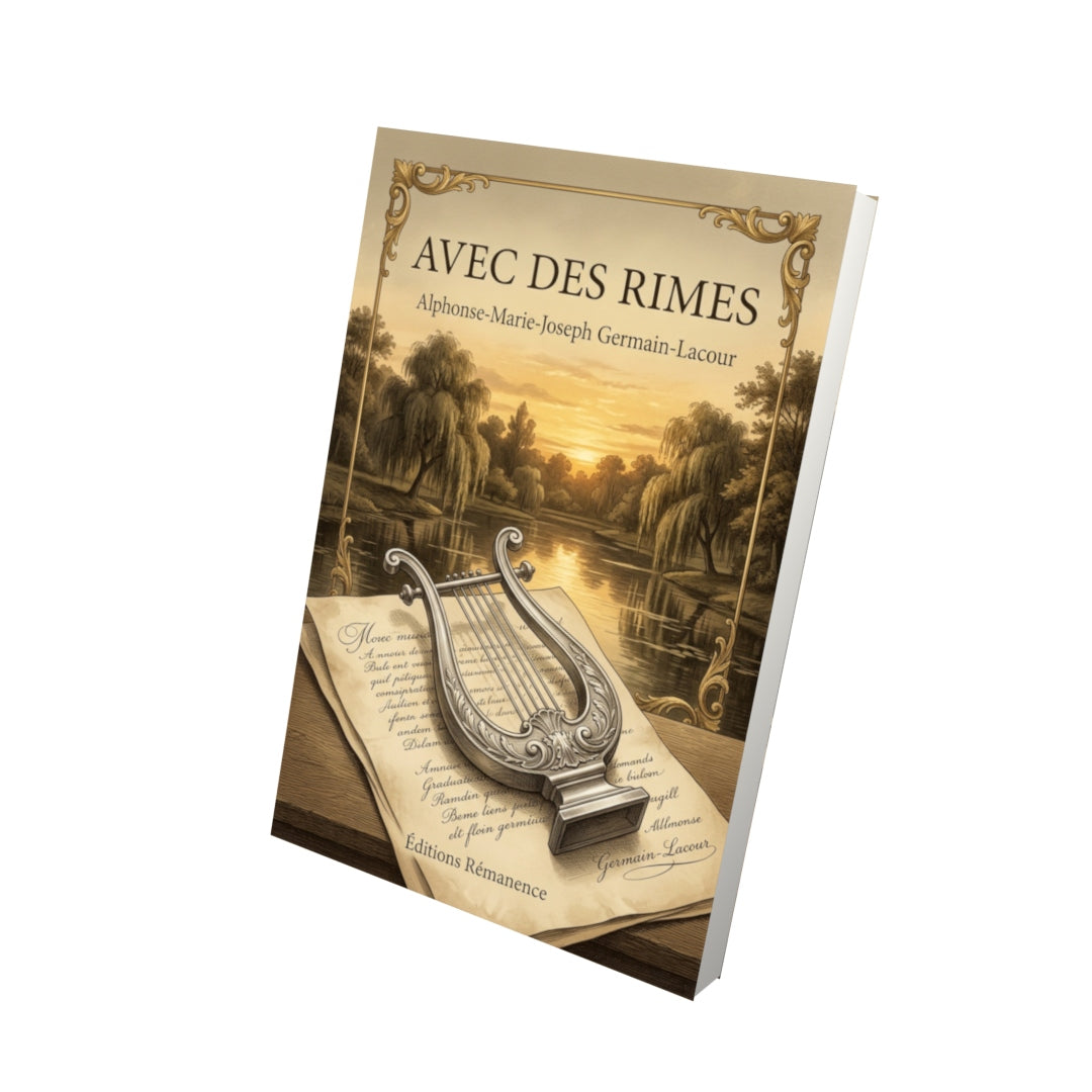 Livre Avec des rimes par Alphonse-Marie-Joseph Germain-Lacour - Vue 3D - Editions Remanence