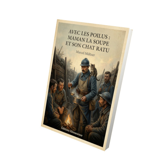 Livre Avec les Poilus : Maman la Soupe et son chat Ratu - Marcel Mültzer - Vue 3D - Editions Remanence