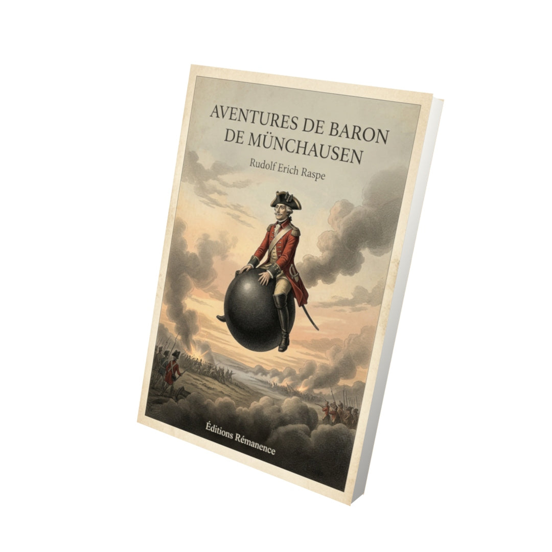 Livre Aventures de Baron de Münchausen - Rudolf Erich Raspe - Vue 3D - Editions Remanence