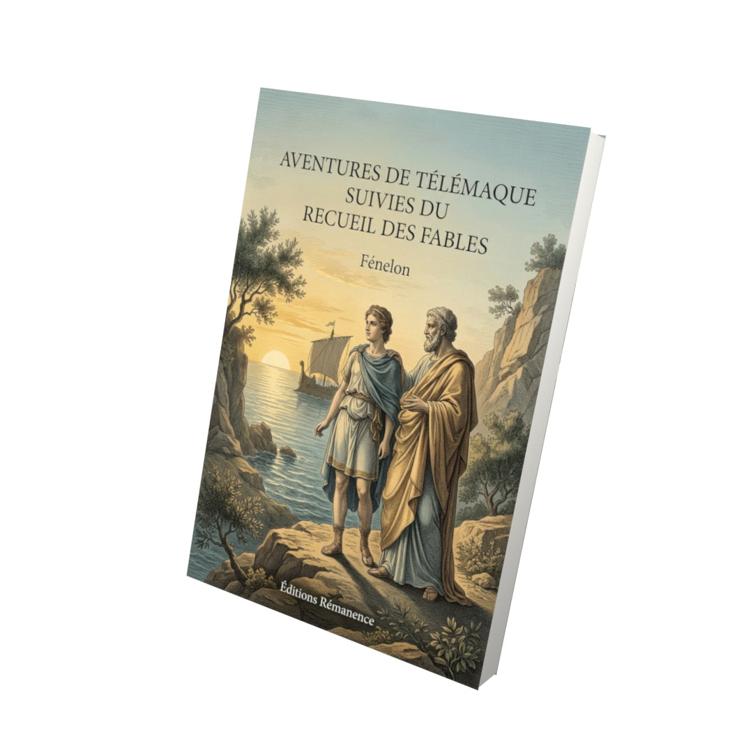 Livre Aventures de Télémaque suivies du recueil des fables par Fénelon - Vue 3D - Editions Remanence