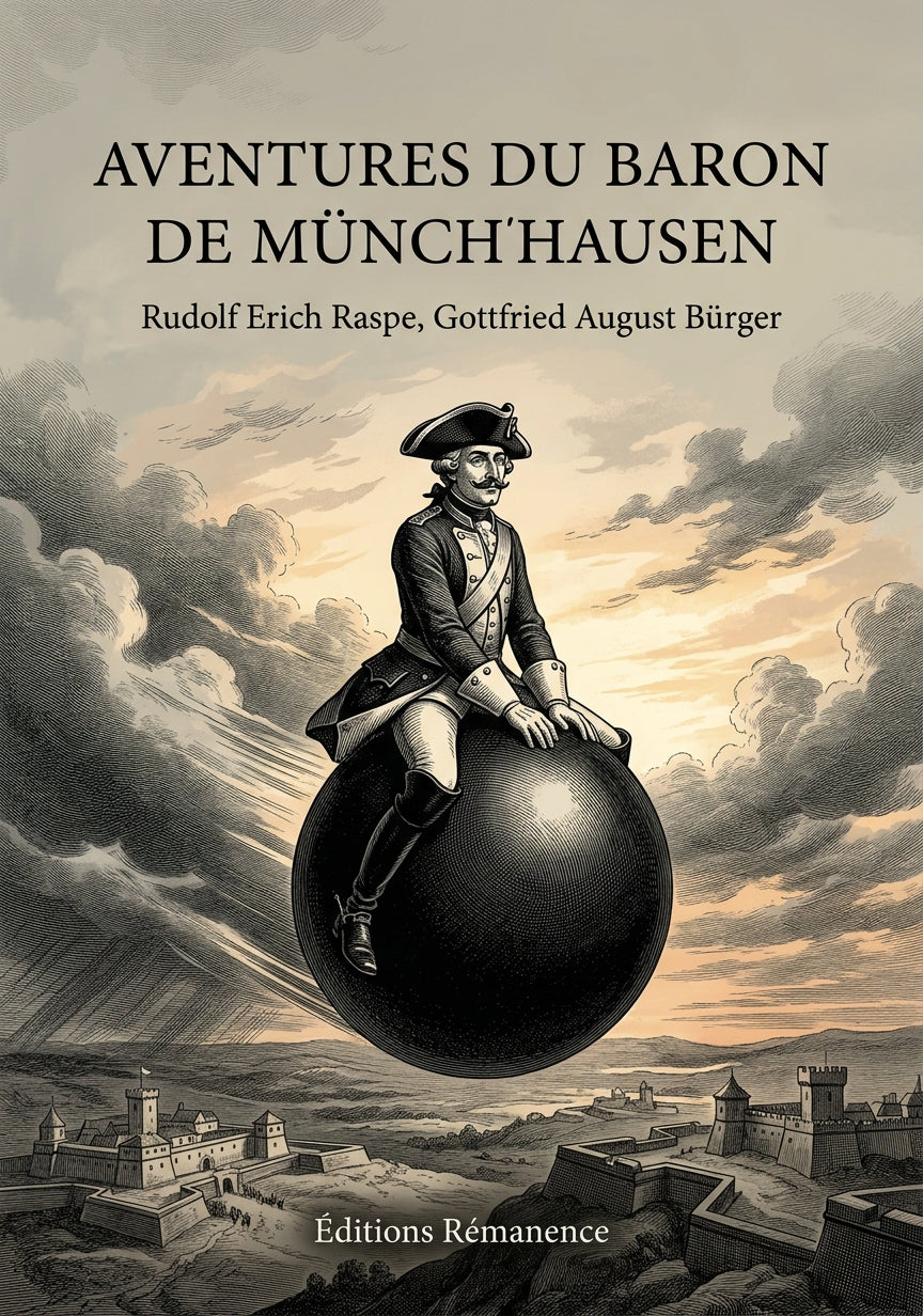 Livre Aventures du baron de Münchhausen par Rudolf Erich Raspe, Gottfried August Bürger - Couverture - Editions Remanence