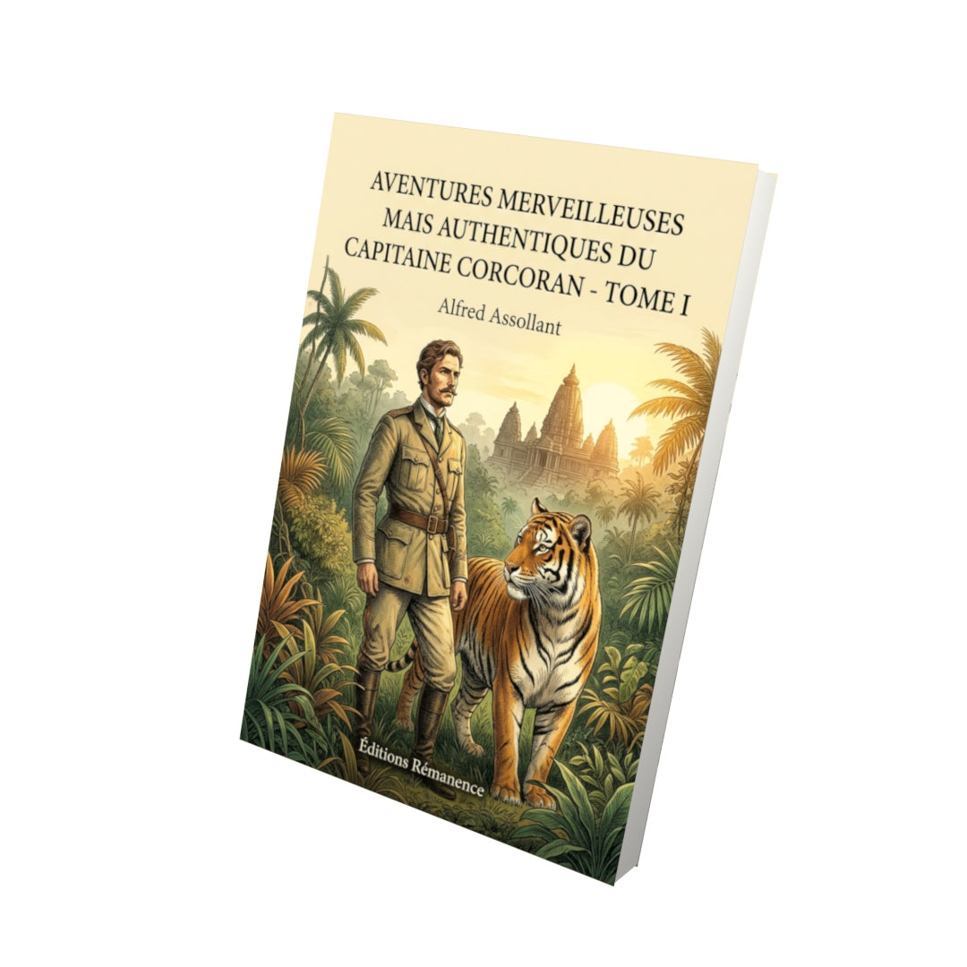 Livre Aventures merveilleuses mais authentiques du capitaine Corcoran - Tome I par Alfred Assollant - Vue 3D - Editions Remanence