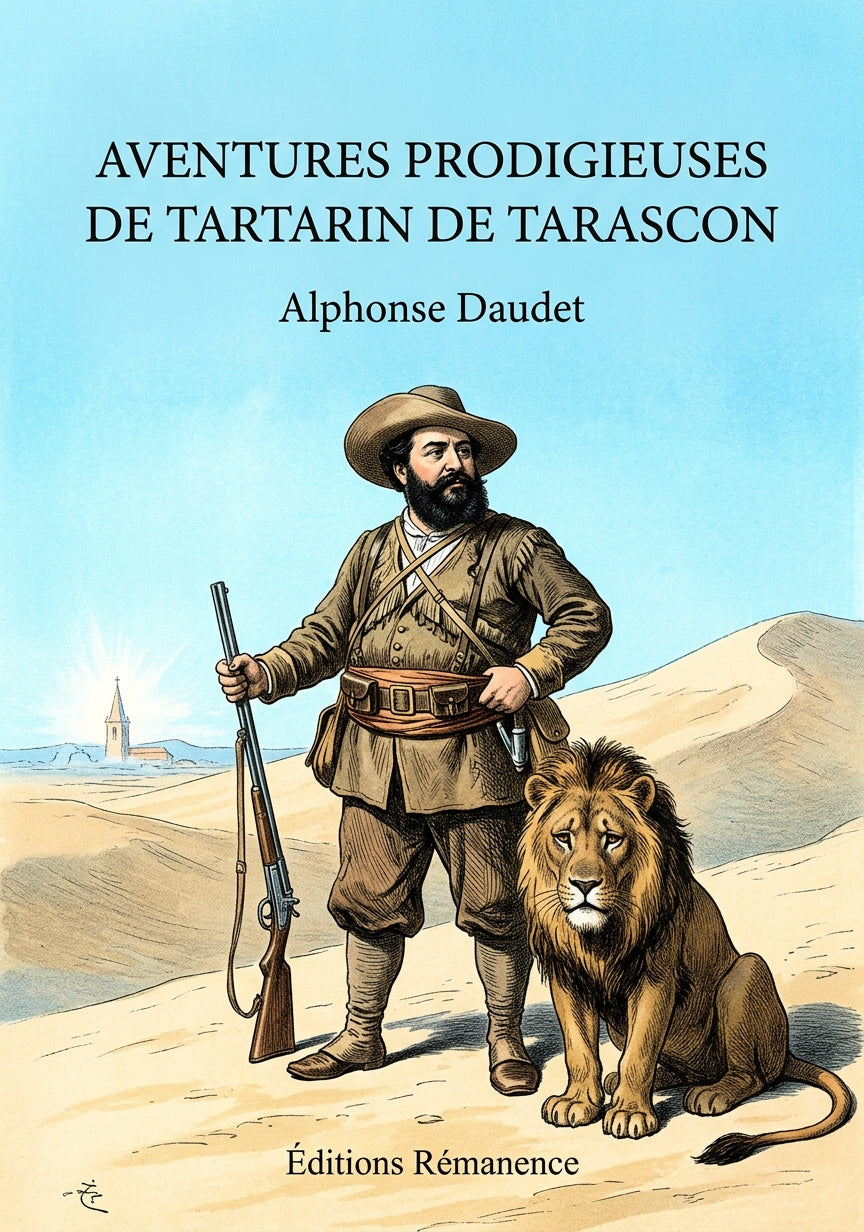 Livre Aventures prodigieuses de Tartarin de Tarascon par Alphonse Daudet - Couverture - Editions Remanence