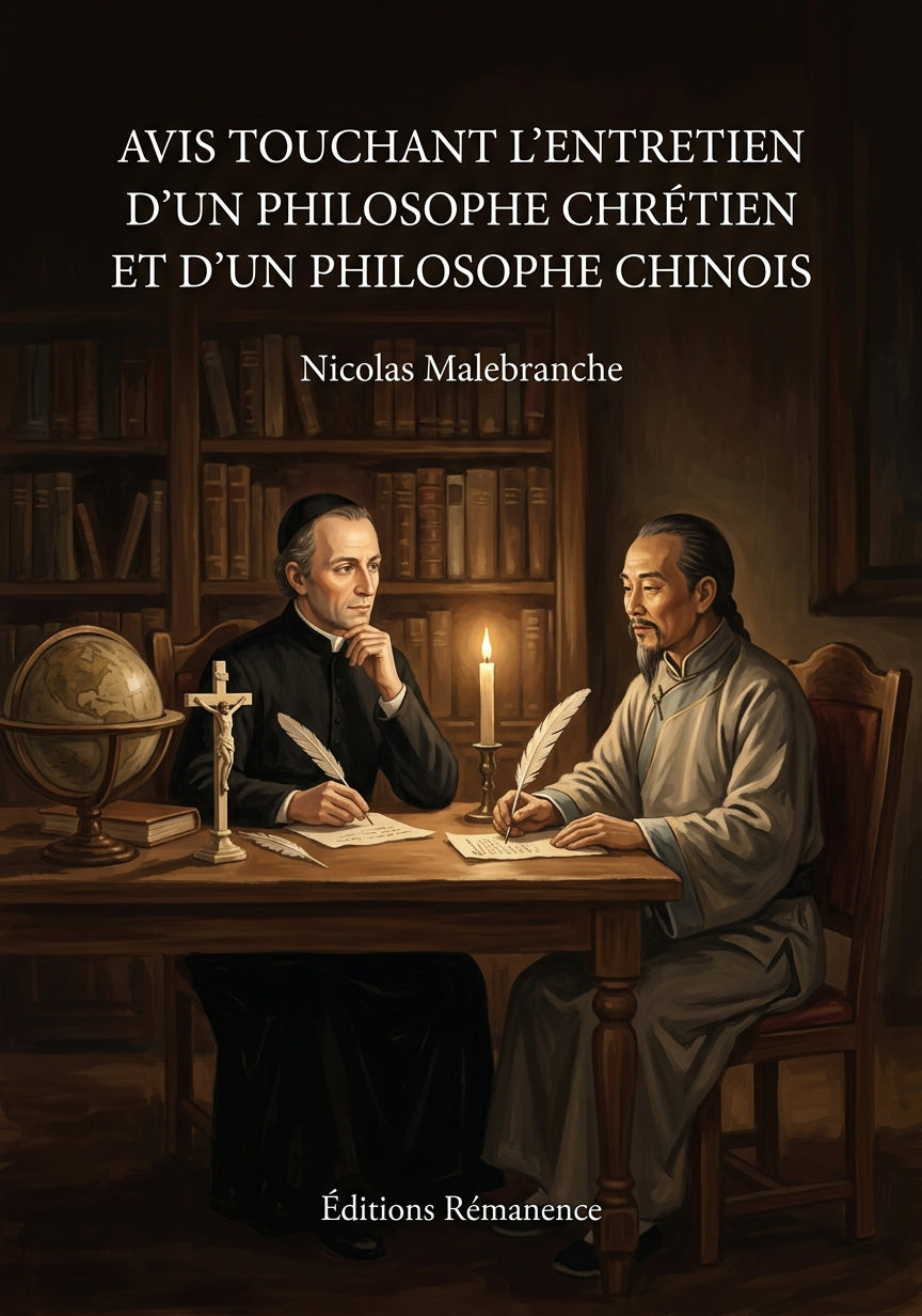Livre Avis touchant l’entretien d’un philosophe chrétien et d’un philosophe chinois par Nicolas Malebranche - Couverture - Editions Remanence