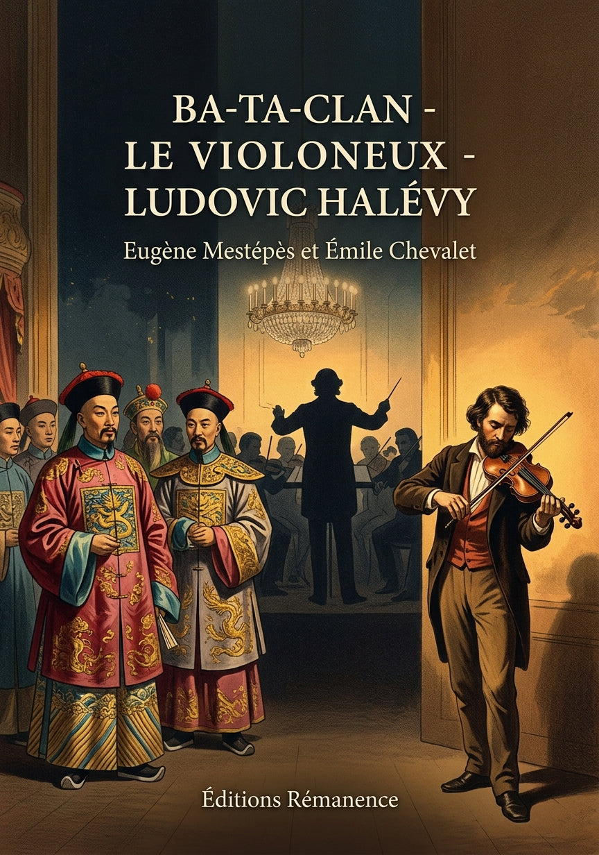 Livre Ba-ta-clan - Le Violoneux - Ludovic Halévy par Eugène Mestépès et Émile Chevalet - Couverture - Editions Remanence