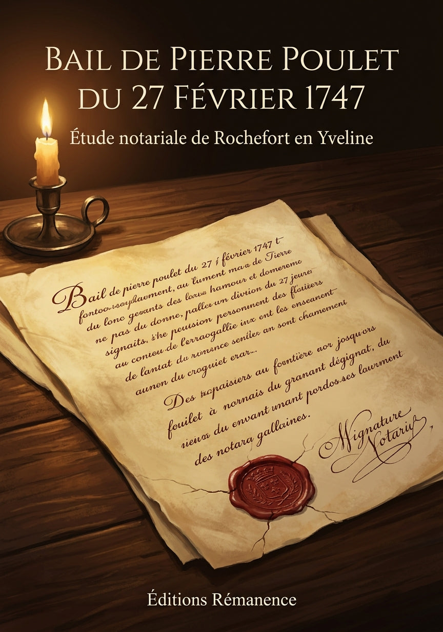 Livre Bail de Pierre Poulet du 27 février 1747 par Étude notariale de Rochefort en Yveline - Couverture - Editions Remanence