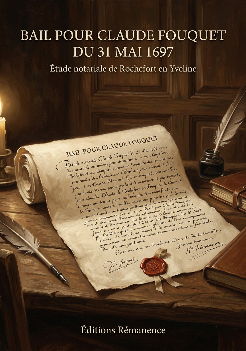 Livre Bail pour Claude Fouquet du 31 mai 1697 par Étude notariale de Rochefort en Yveline - Couverture - Editions Remanence