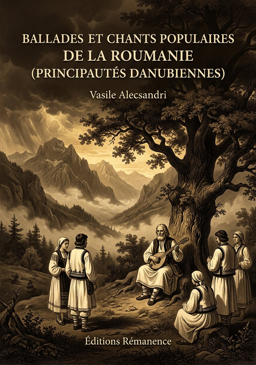 Livre Ballades et Chants populaires de la Roumanie (principautés danubiennes) par Vasile Alecsandri - Couverture - Editions Remanence