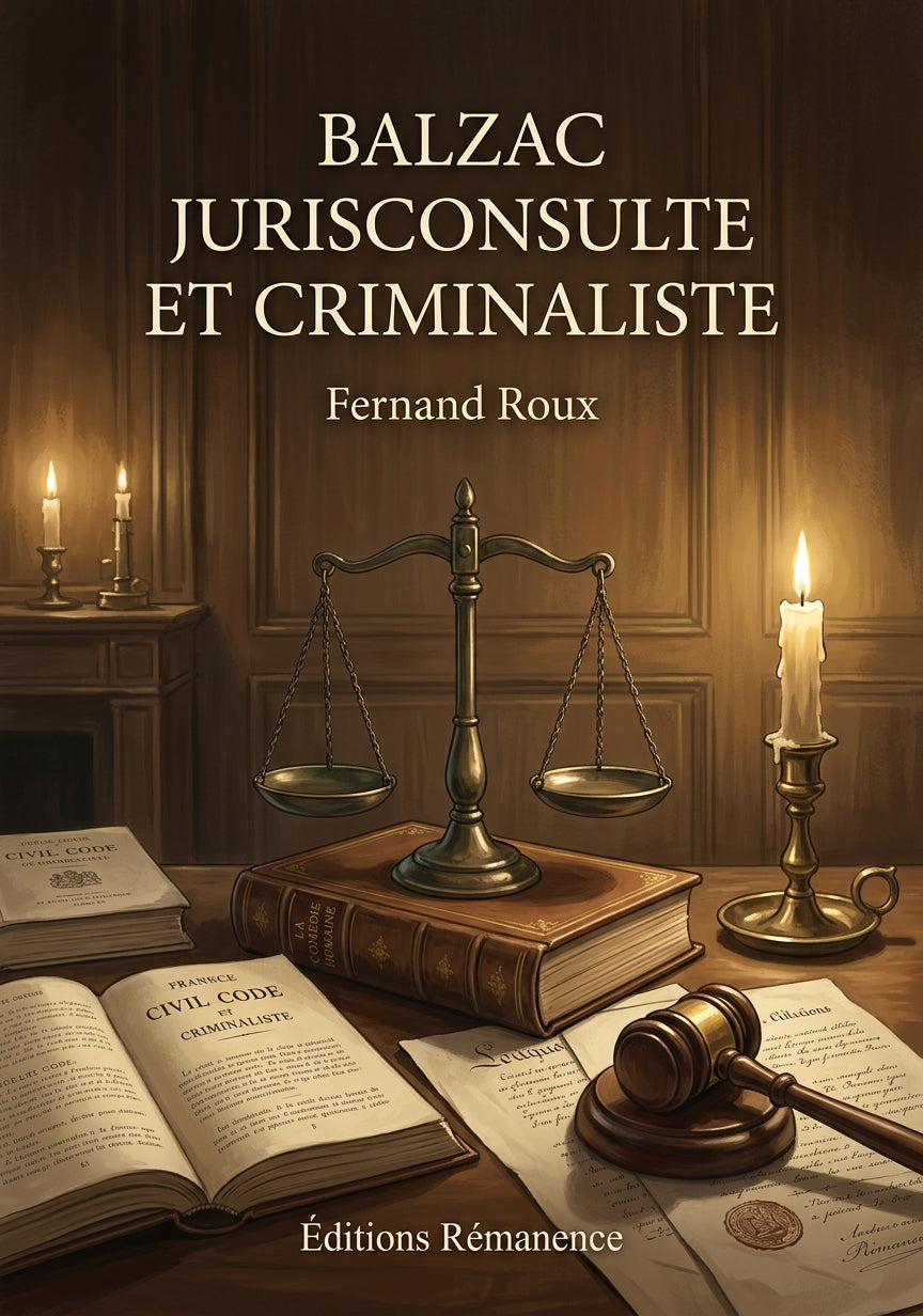 Livre Balzac jurisconsulte et criminaliste par Fernand Roux - Couverture - Editions Remanence