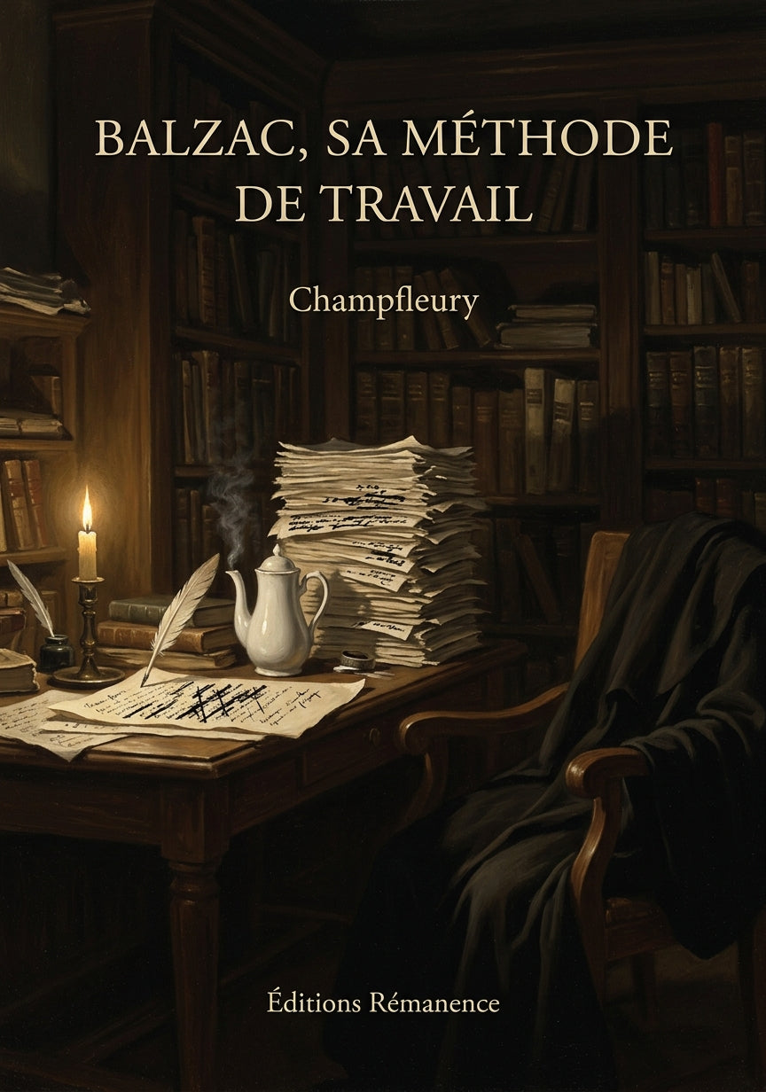 Livre Balzac, sa méthode de travail par Champfleury - Couverture - Editions Remanence