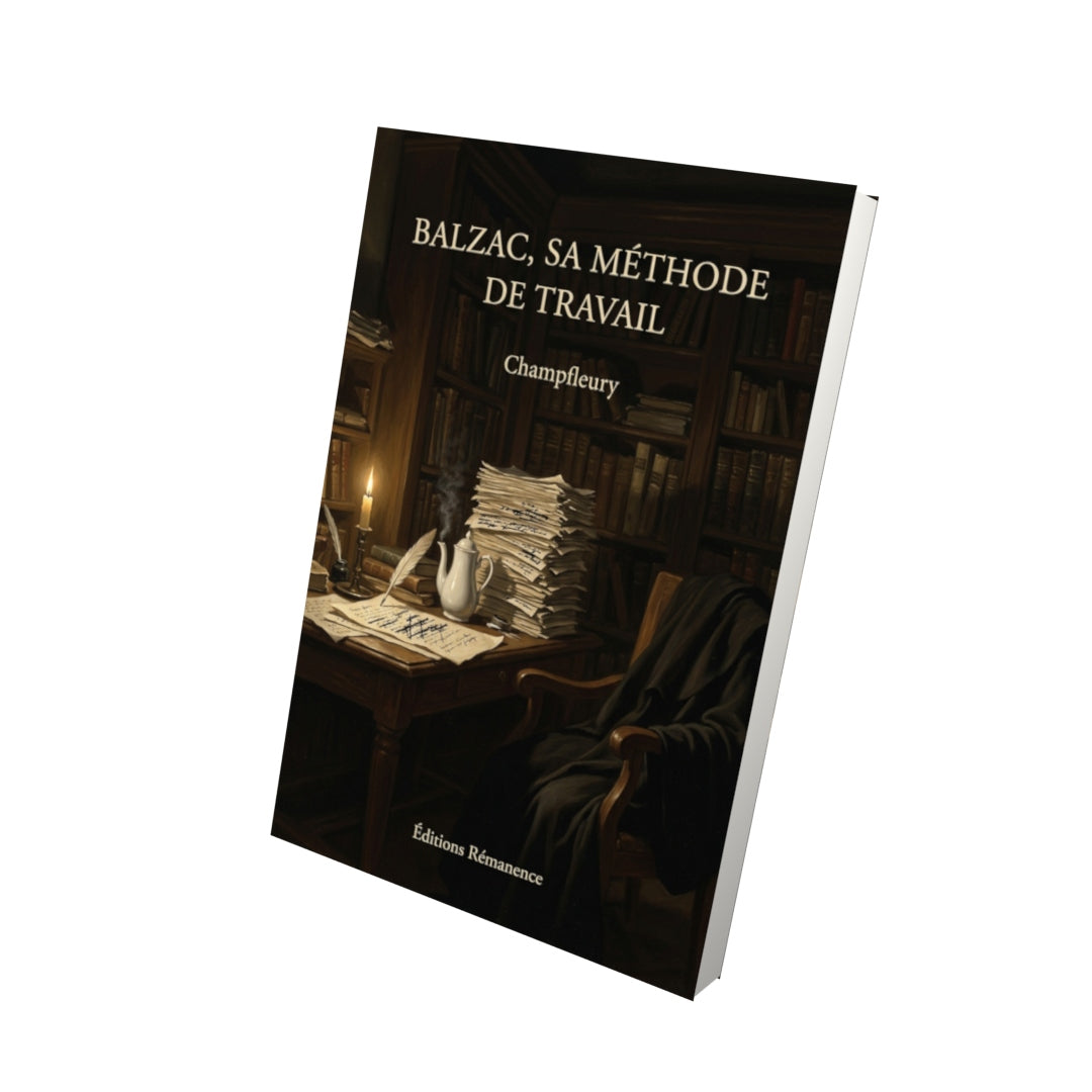 Livre Balzac, sa méthode de travail par Champfleury - Vue 3D - Editions Remanence