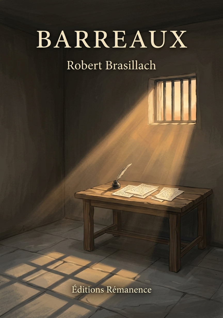 Livre Barreaux par Robert Brasillach - Couverture - Editions Remanence