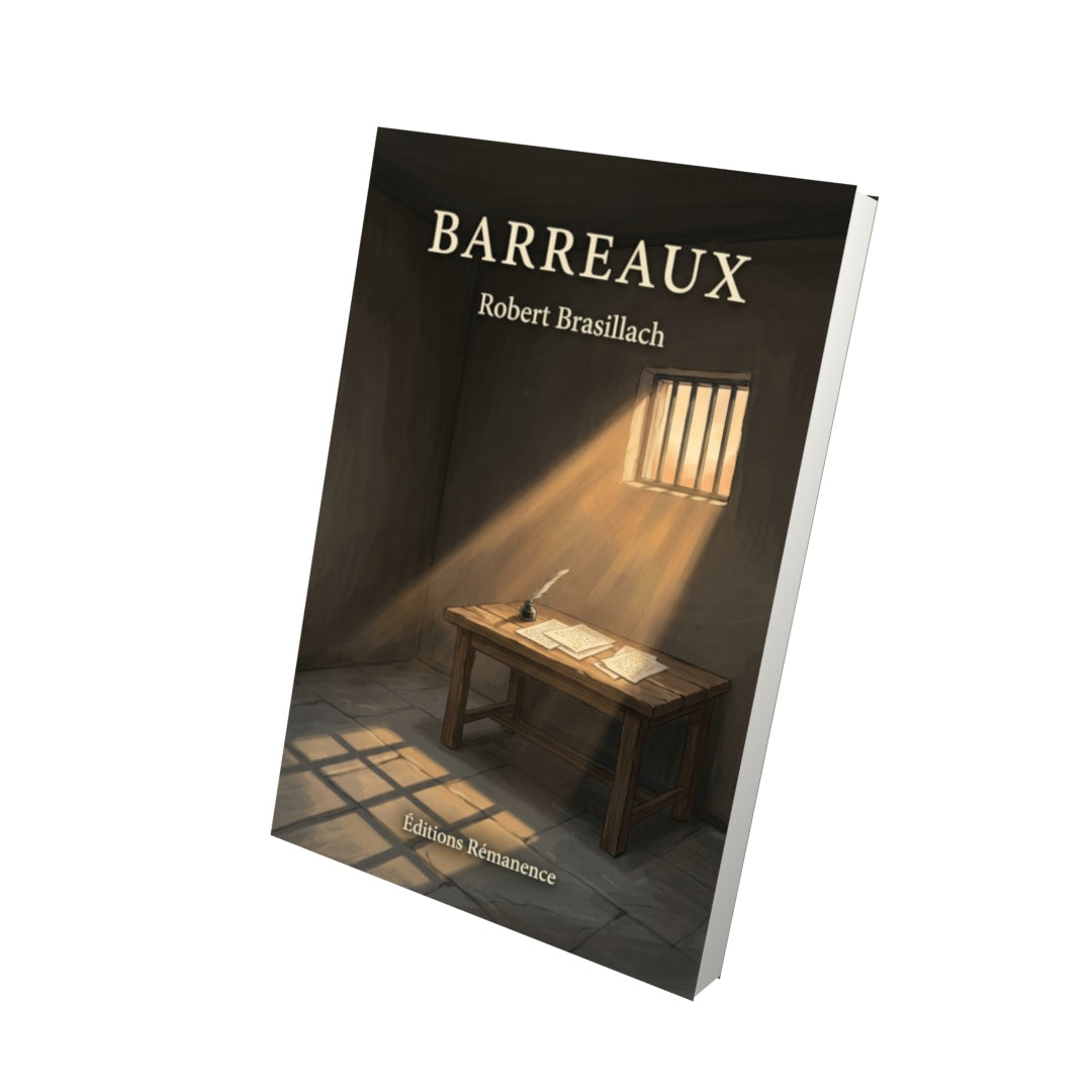 Livre Barreaux par Robert Brasillach - Vue 3D - Editions Remanence