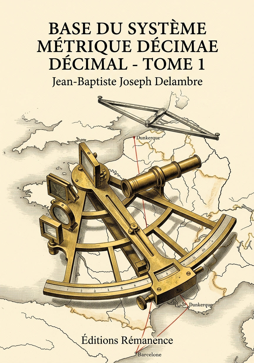 Livre Base du système métrique décimal - Tome 1 par Jean-Baptiste Joseph Delambre - Couverture - Editions Remanence