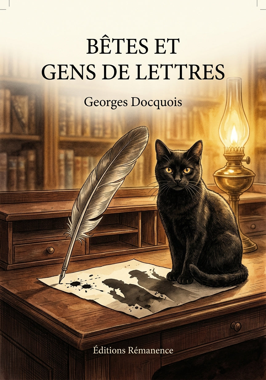 Livre Bêtes et Gens de Lettres par Georges Docquois - Couverture - Editions Remanence