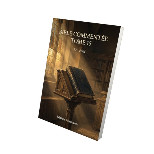 Livre Bible commentée Tome 15 - J.A. Petit - Vue 3D - Editions Remanence