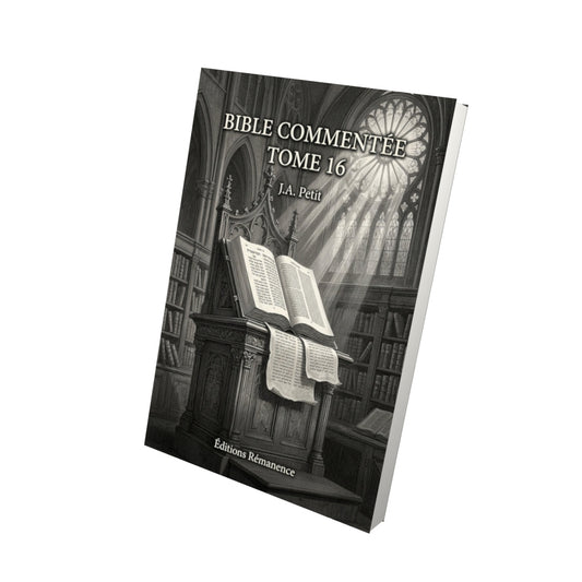 Livre Bible commentée Tome 16 - J.A. Petit - Vue 3D - Editions Remanence