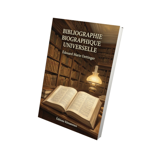 Livre Bibliographie biographique universelle par Édouard Marie Oettinger - Vue 3D - Editions Remanence