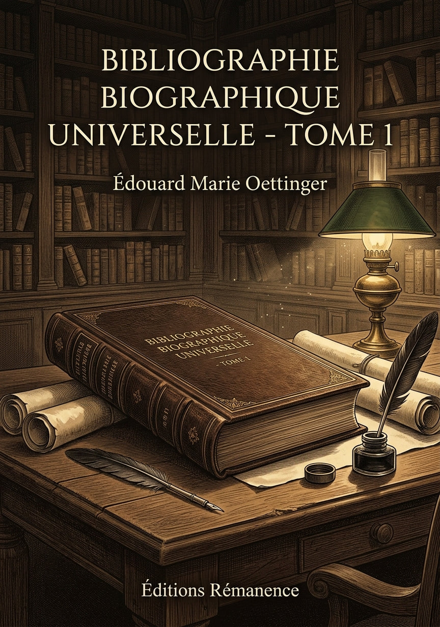 Livre Bibliographie biographique universelle - Tome 1 par Édouard Marie Oettinger - Couverture - Editions Remanence