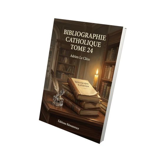Livre Bibliographie catholique Tome 24 - Adrien Le Clère - Vue 3D - Editions Remanence