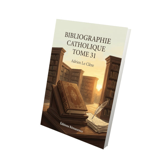 Livre Bibliographie catholique Tome 31 - Adrien Le Clère - Vue 3D - Editions Remanence