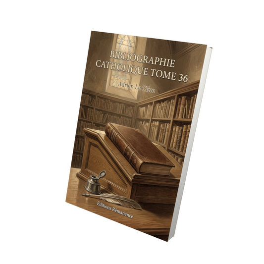 Livre Bibliographie catholique Tome 36 - Adrien Le Clère - Vue 3D - Editions Remanence