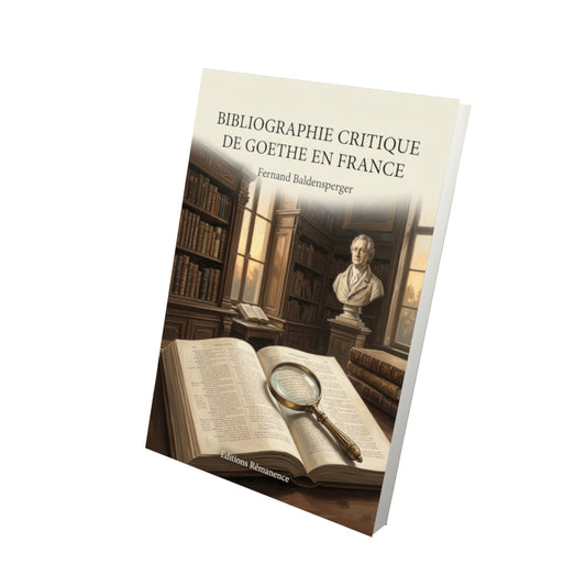 Livre Bibliographie critique de Goethe en France par Fernand Baldensperger - Vue 3D - Editions Remanence