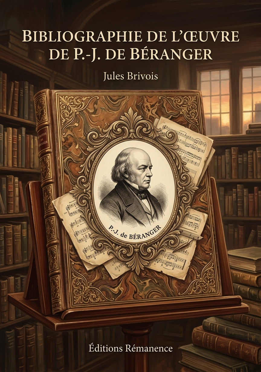 Livre Bibliographie de l’œuvre de P.-J. de Béranger par Jules Brivois - Couverture - Editions Remanence