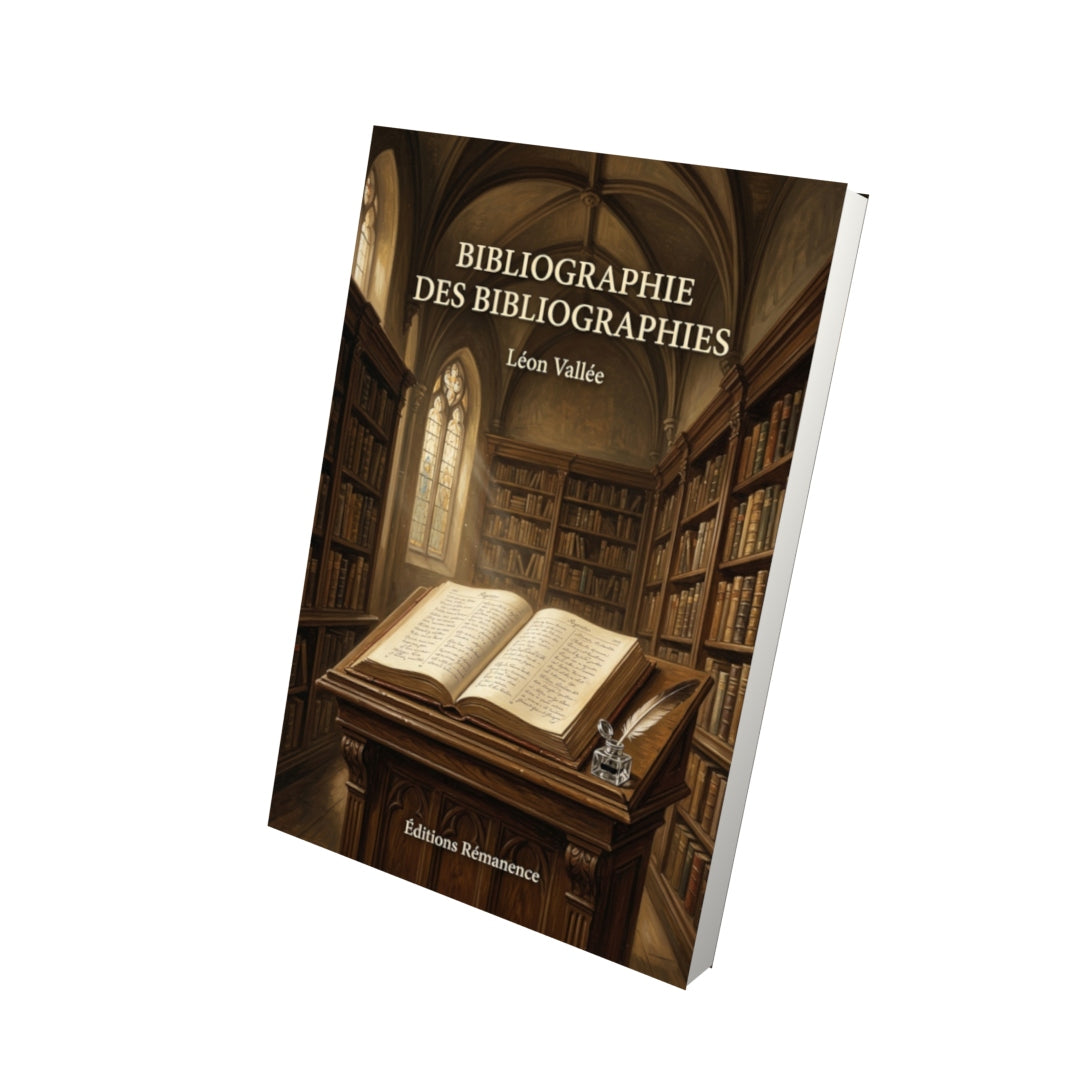 Livre Bibliographie des bibliographies par Léon Vallée - Vue 3D - Editions Remanence