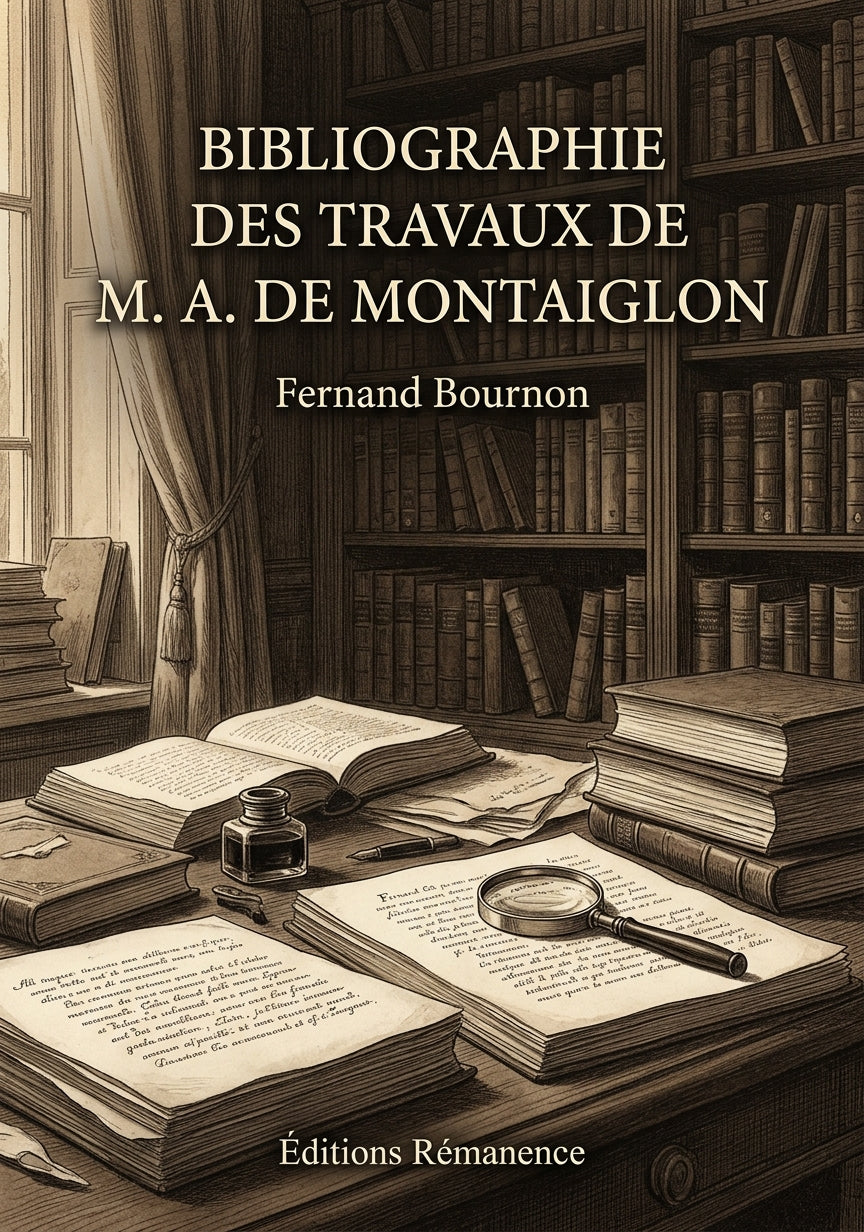 Livre Bibliographie des travaux de M. A. de Montaiglon par Fernand Bournon - Couverture - Editions Remanence