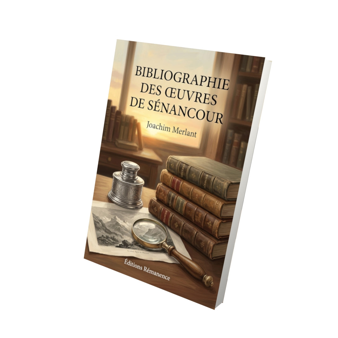Livre Bibliographie des œuvres de Sénancour par Joachim Merlant - Vue 3D - Editions Remanence
