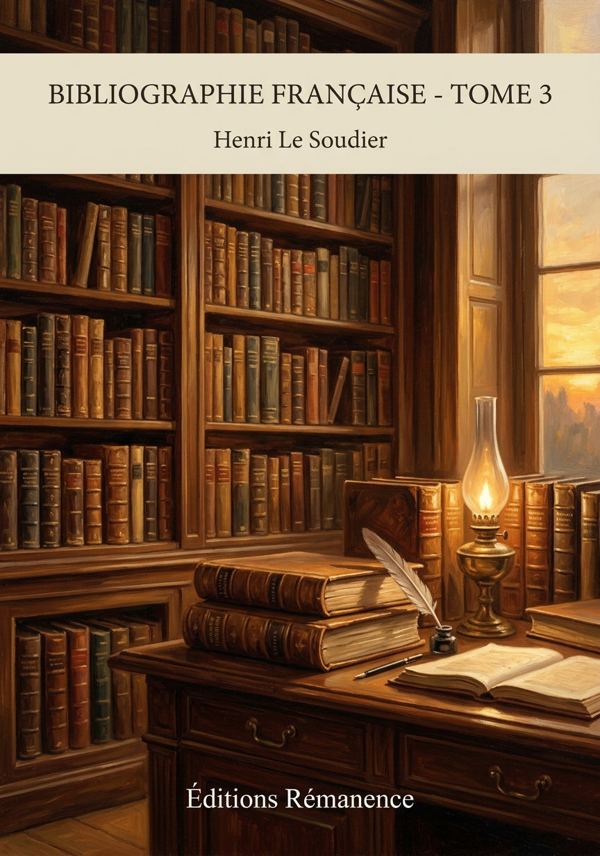 Livre Bibliographie française - Tome 3 par Henri Le Soudier - Couverture - Editions Remanence
