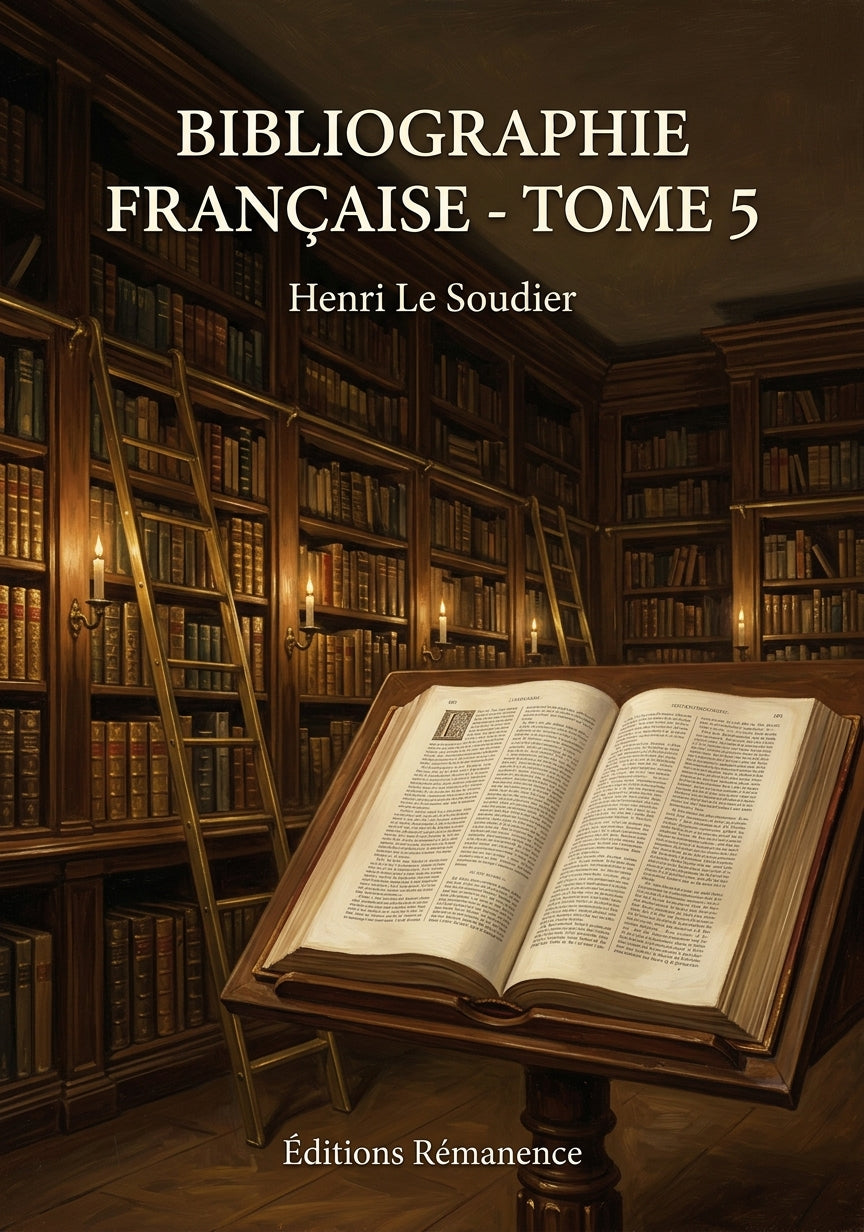 Livre Bibliographie française - Tome 5 par Henri Le Soudier - Couverture - Editions Remanence