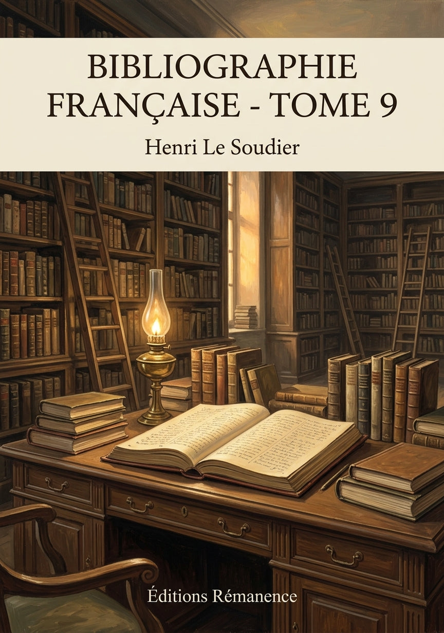Livre Bibliographie française - Tome 9 par Henri Le Soudier - Couverture - Editions Remanence