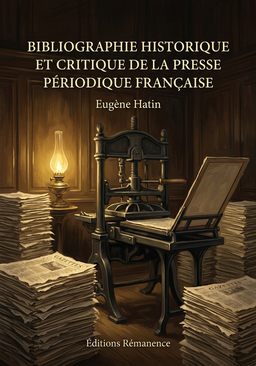 Livre Bibliographie historique et critique de la presse périodique française par Eugène Hatin - Couverture - Editions Remanence