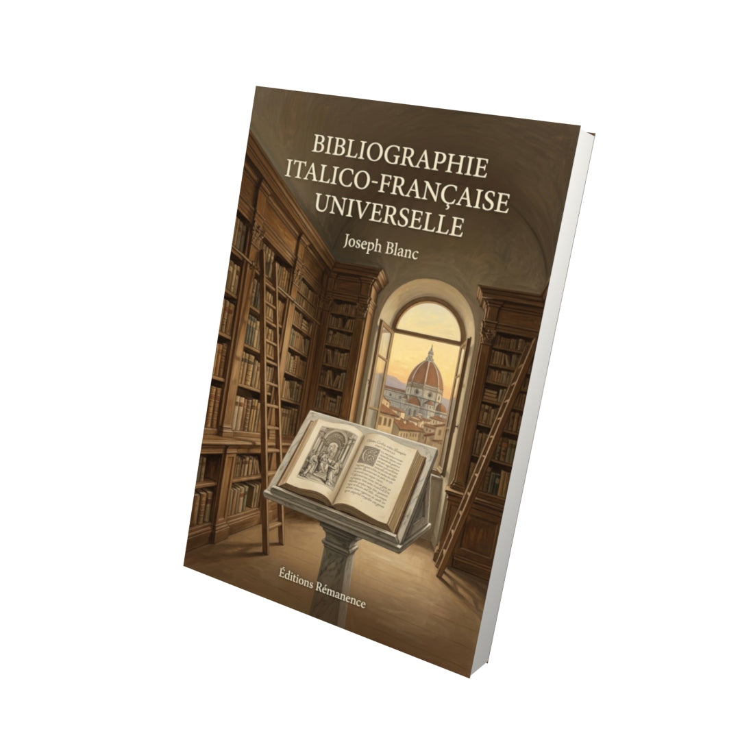 Livre Bibliographie italico-française universelle par Joseph Blanc - Vue 3D - Editions Remanence