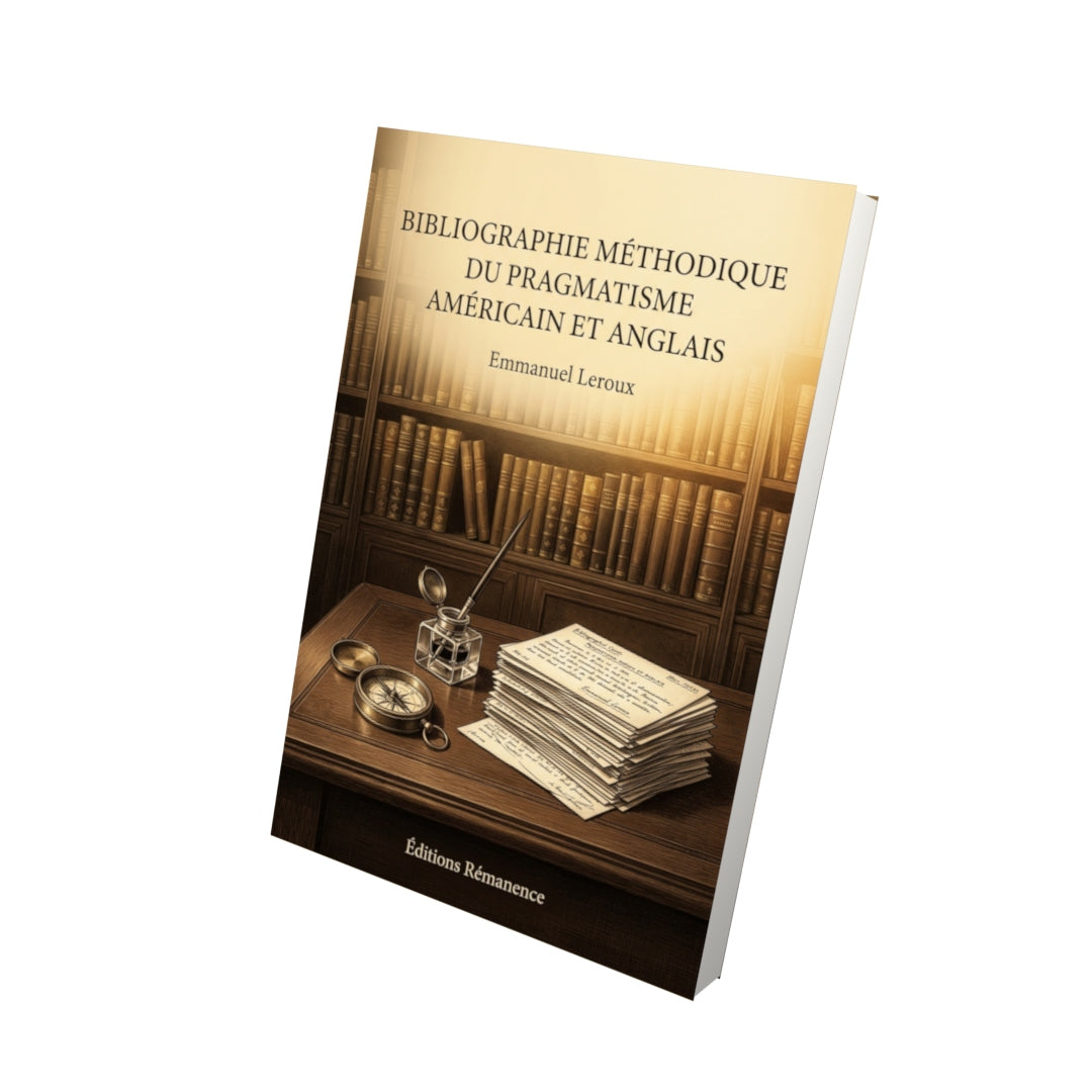 Livre Bibliographie méthodique du pragmatisme américain et anglais par Emmanuel Leroux - Vue 3D - Editions Remanence