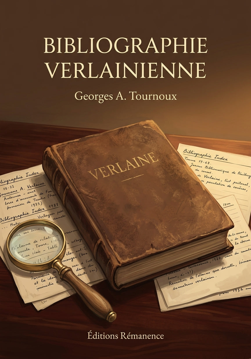 Livre Bibliographie verlainienne par Georges A. Tournoux - Couverture - Editions Remanence