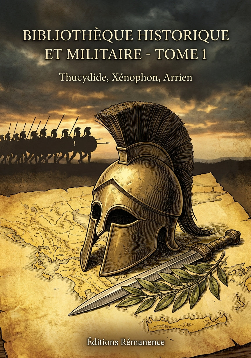 Livre Bibliothèque historique et militaire - Tome 1 par Thucydide, Xénophon, Arrien - Couverture - Editions Remanence