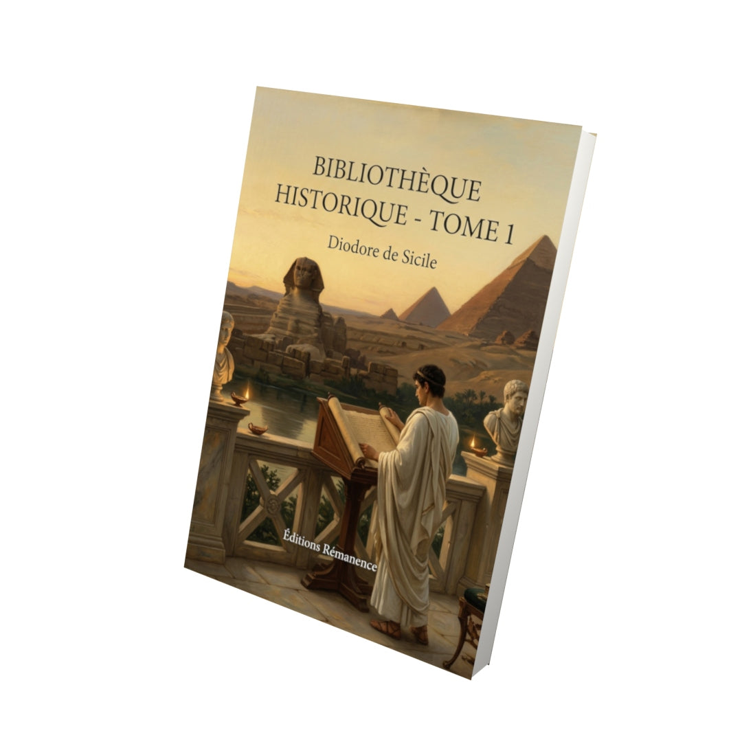 Livre Bibliothèque historique - Tome 1 par Diodore de Sicile - Vue 3D - Editions Remanence