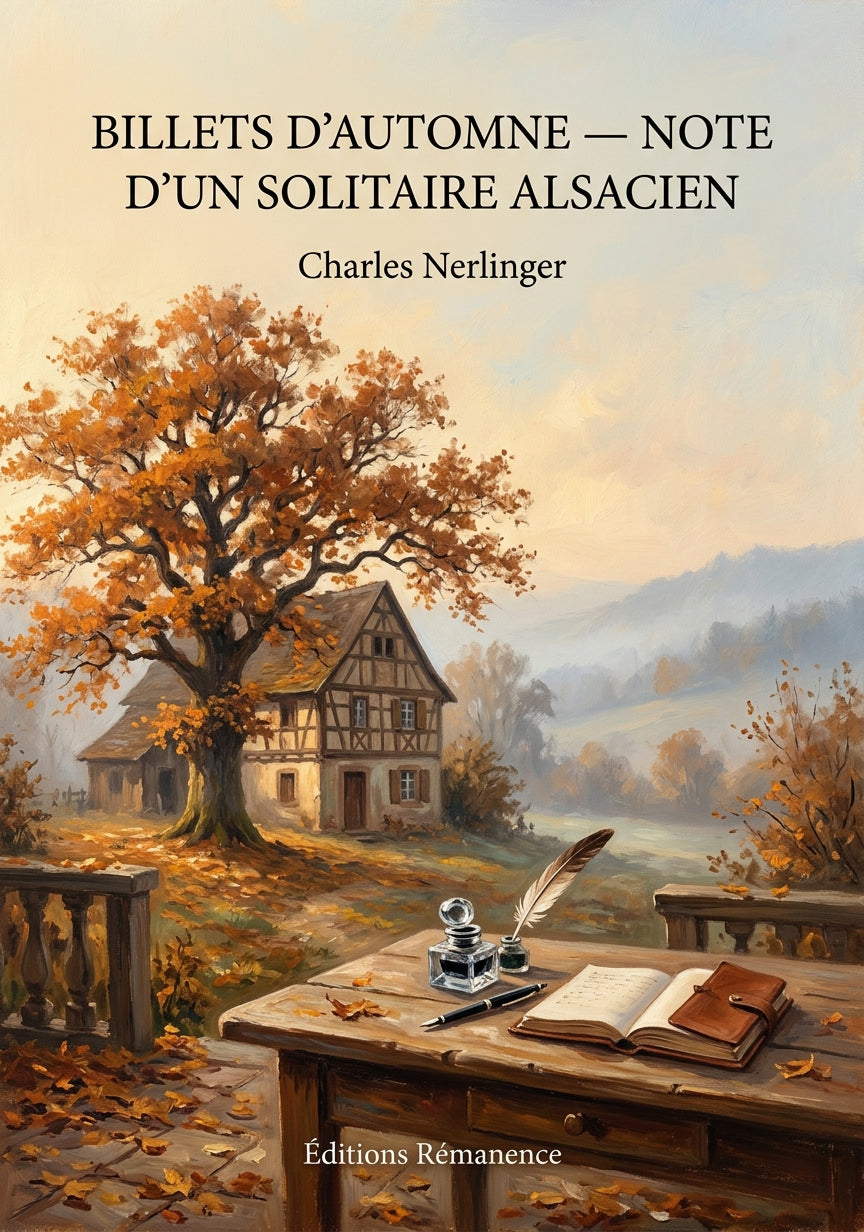 Livre Billets d’automne — Note d’un Solitaire Alsacien par Charles Nerlinger - Couverture - Editions Remanence