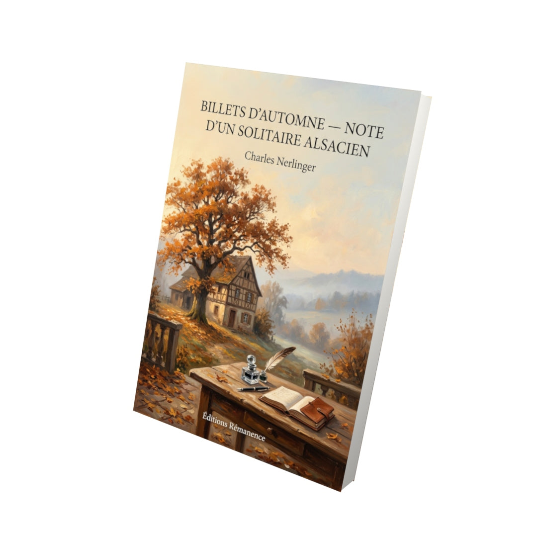 Livre Billets d’automne — Note d’un Solitaire Alsacien par Charles Nerlinger - Vue 3D - Editions Remanence