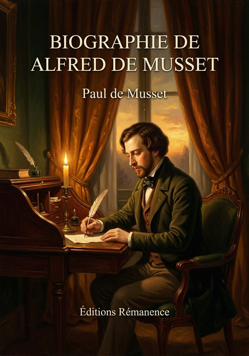 Livre Biographie de Alfred de Musset par Paul de Musset - Couverture - Editions Remanence